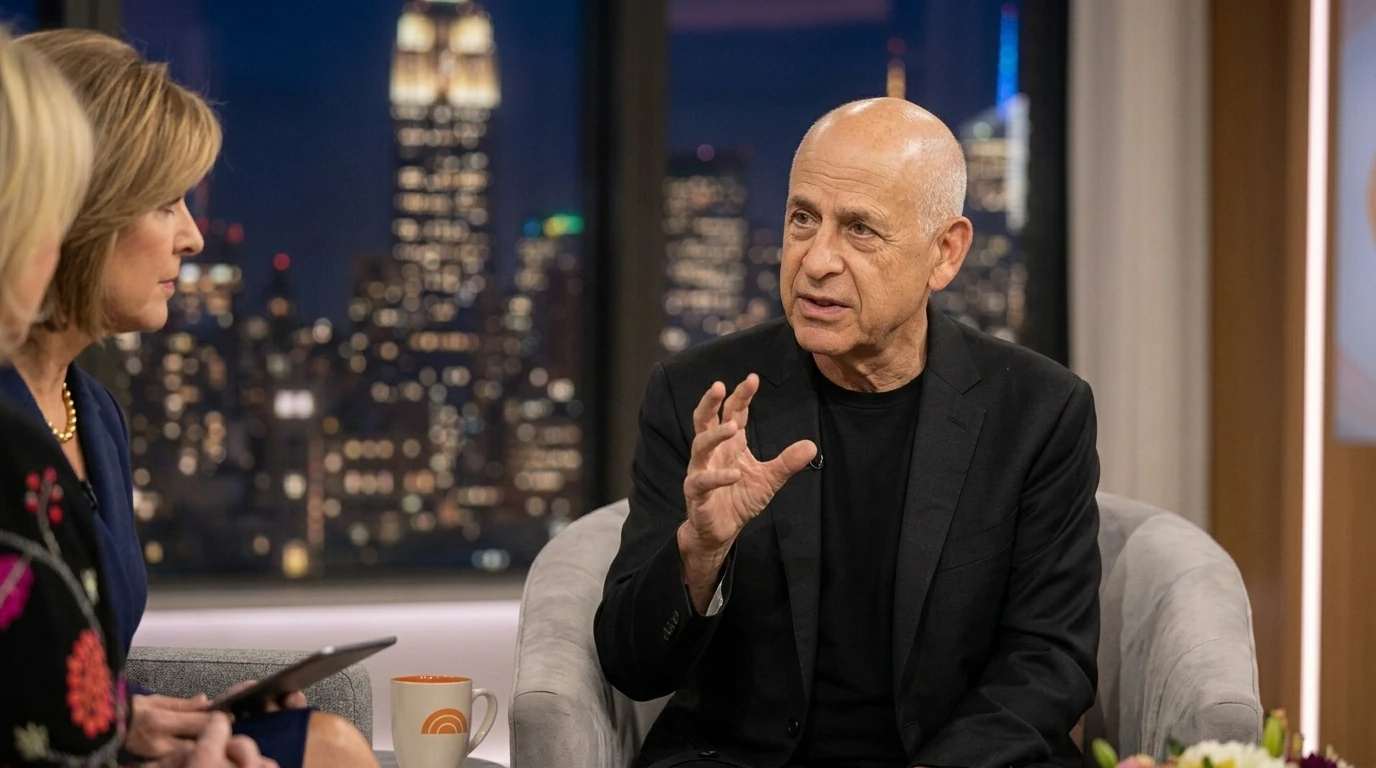 Brain-health expert discussing persistent tinnitus during a studio interview